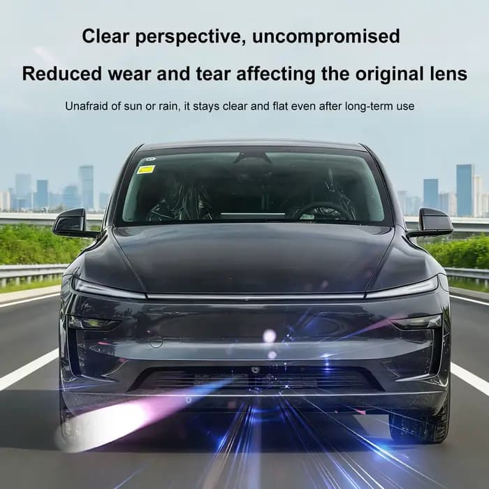 Protection d'objectif de caméra avant en verre trempé 9H pour Tesla Model 3 Highland 2026 et Model Y 2025+HW4 – Housse de protection anti-pluie