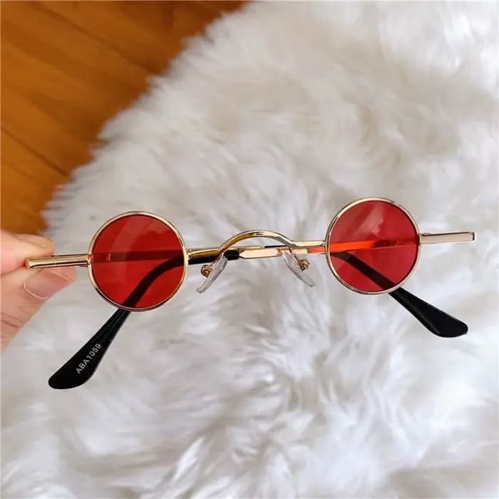Petites lunettes de soleil rondes à monture ultra en métal