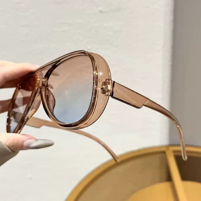 Lunettes tendance à monture large et circulaire pour femmes