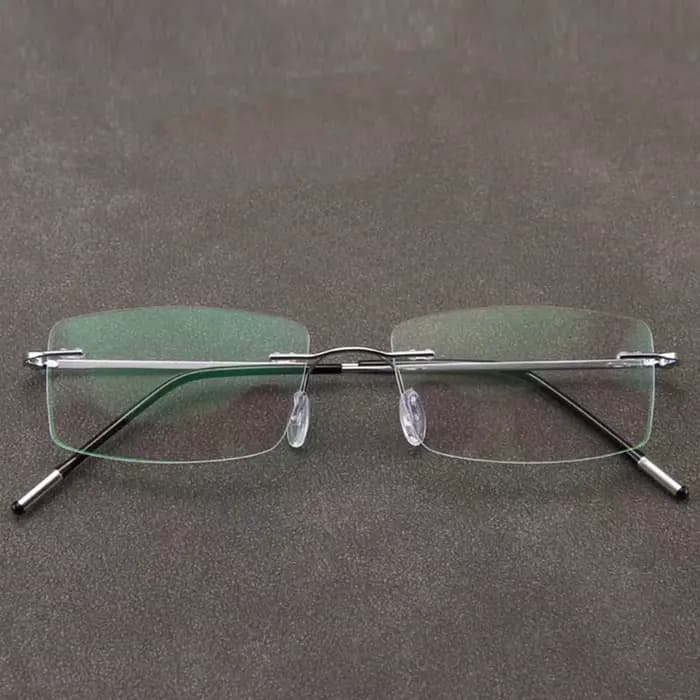 Lunettes de lecture rectangulaires sans bords pour hommes