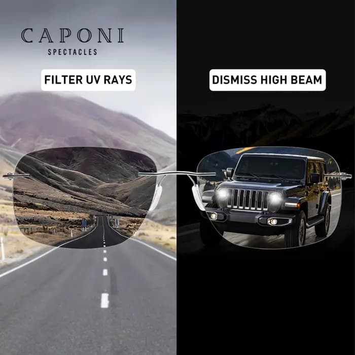 CAPONI lunettes de soleil carrées pour hommes