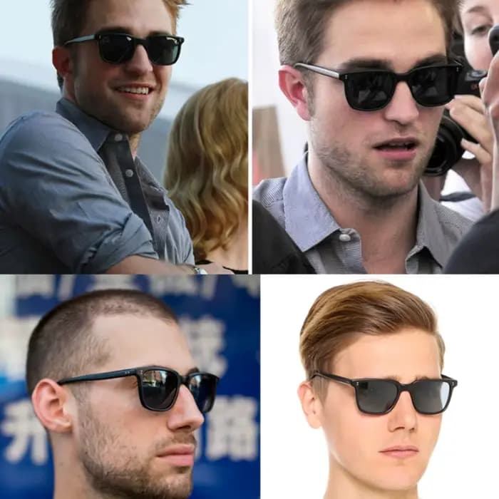 Rectangle Tony Stark lunettes De soleil hommes bleu lentille marque concepteur mode Iron Man