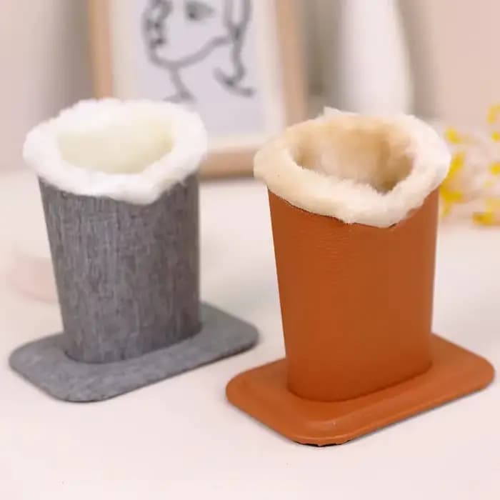 Support de lunettes doublé de peluche