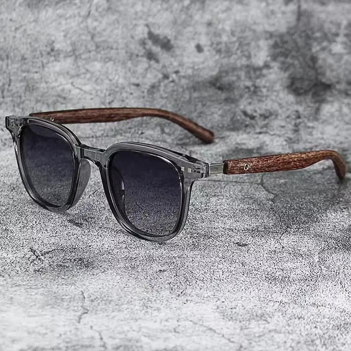 Lunettes de soleil à clous de jambe en grain de bois