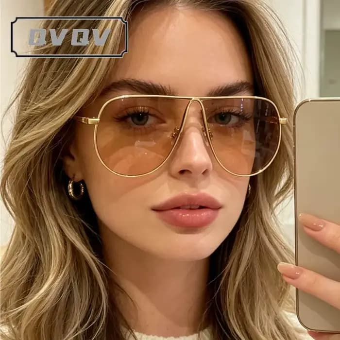 Lunettes de soleil unisexes de style aviateur avec verres dégradés de haute qualité