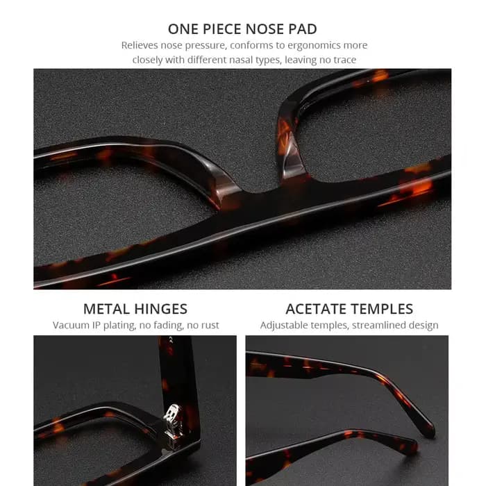 Lunettes de soleil rectangulaires optiques rétro pour hommes
