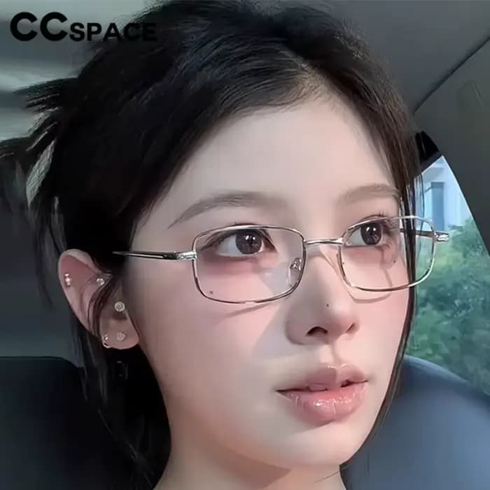 Petites lunettes rectangulaires en titane pour femmes et hommes