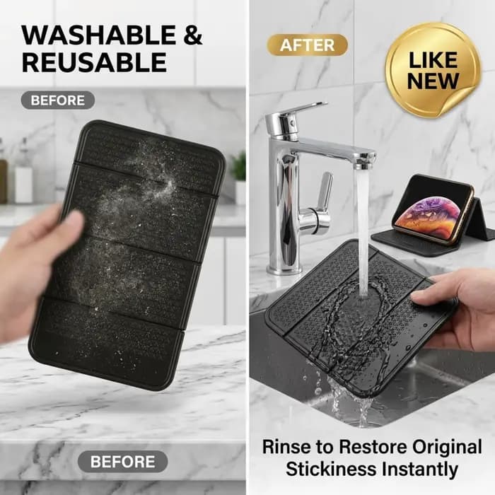 Matériau en silicone flexible, surface texturée antidérapante, résistant à la chaleur, lavable et réutilisable, conception pliable multi-panneaux, noir