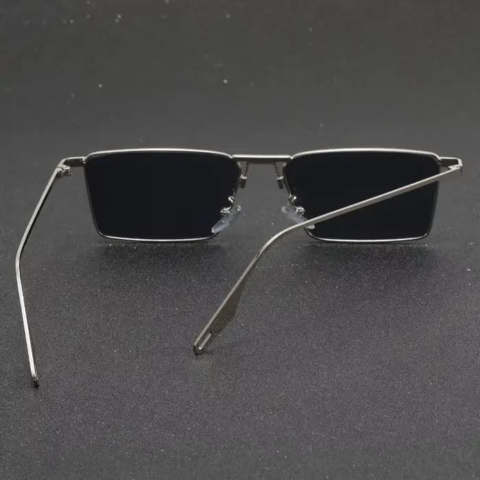 Lunettes de soleil unisexes rectangulaires en métal, personnalisables, simples et tendance, style rétro européen et américain
