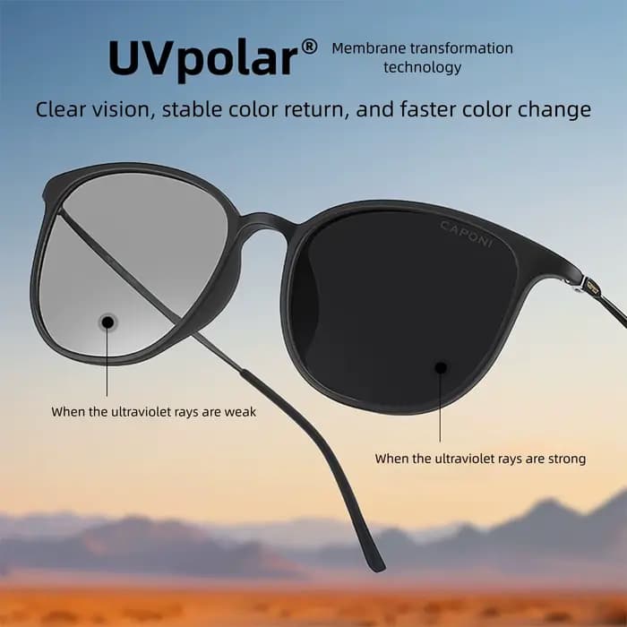 CAPONI ovale hommes lunettes de soleil photochromiques
