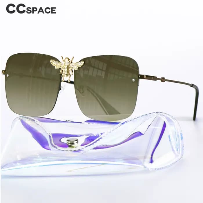 Lunettes de soleil carrées en métal pour hommes et femmes