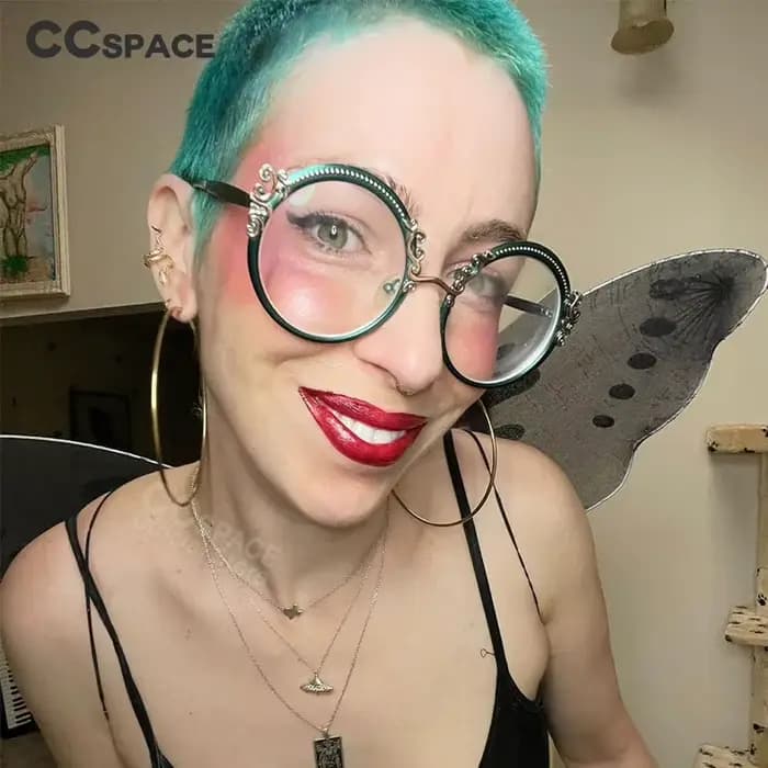Lunettes optiques rondes en métal pour femmes