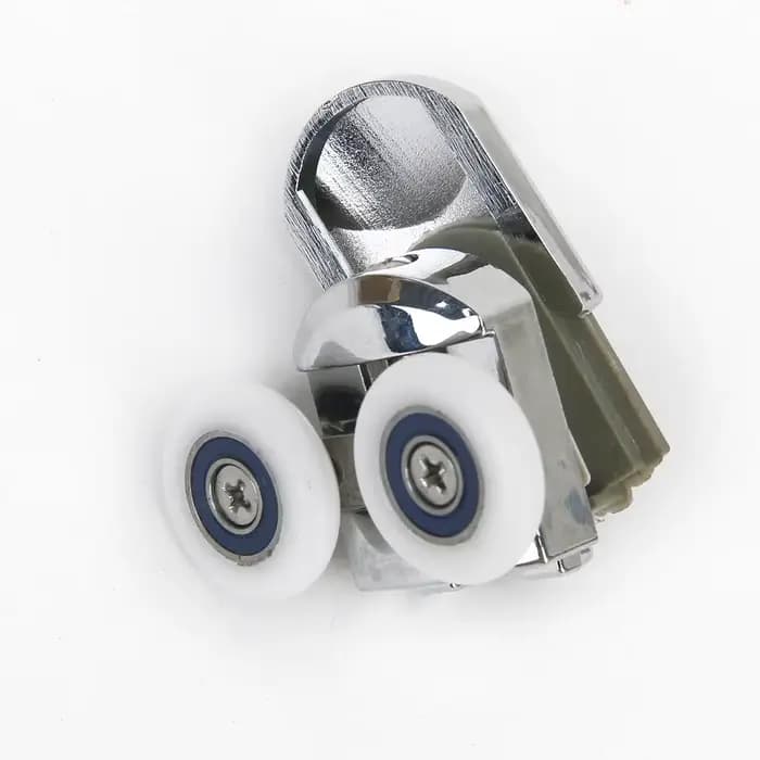 1 paire de rouleaux supérieurs et inférieurs pour porte de douche, double roue 25mm pour verre 12mm-14mm