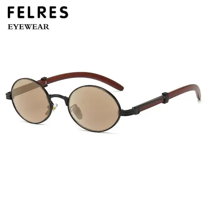 Personnalité imitation bois ovale teinté lunettes de lecture femmes hommes rétro