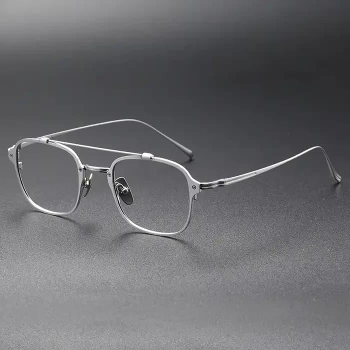 Lunettes Aviateur Japonaises Carrées en Titane Léger Style Rétro pour Hommes – Monture de Vue