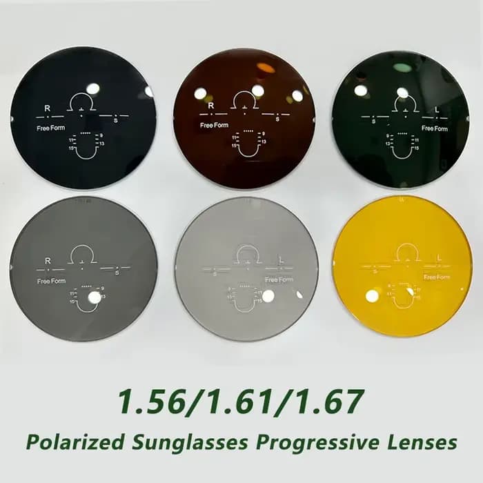 Lunettes de soleil verres progressifs polarisés 1.50/1.56/1.61/1.67CR39