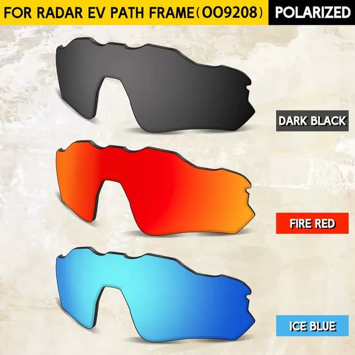 Lentilles de remplacement polarisées pour lunettes de soleil Oakley Radar EV Path OO9208 - Protection UV à 100%