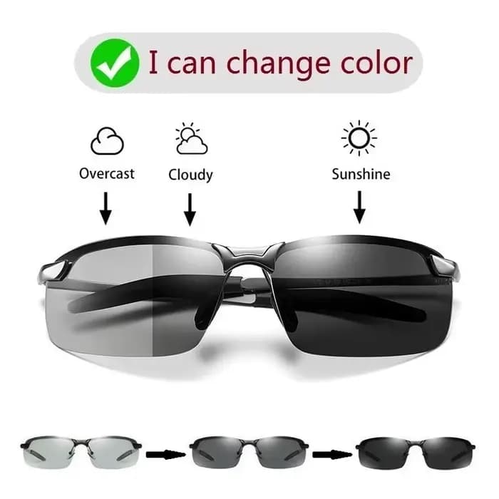 Lunettes de soleil polarisées photochromiques pour hommes
