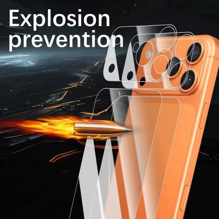 Objectif 4 en 1 + verre trempé pour écran arrière, pour iPhone 17/17 Air/17 Pro/17 Pro Max HD, Films de protection transparents anti-rayures pour iPhone17