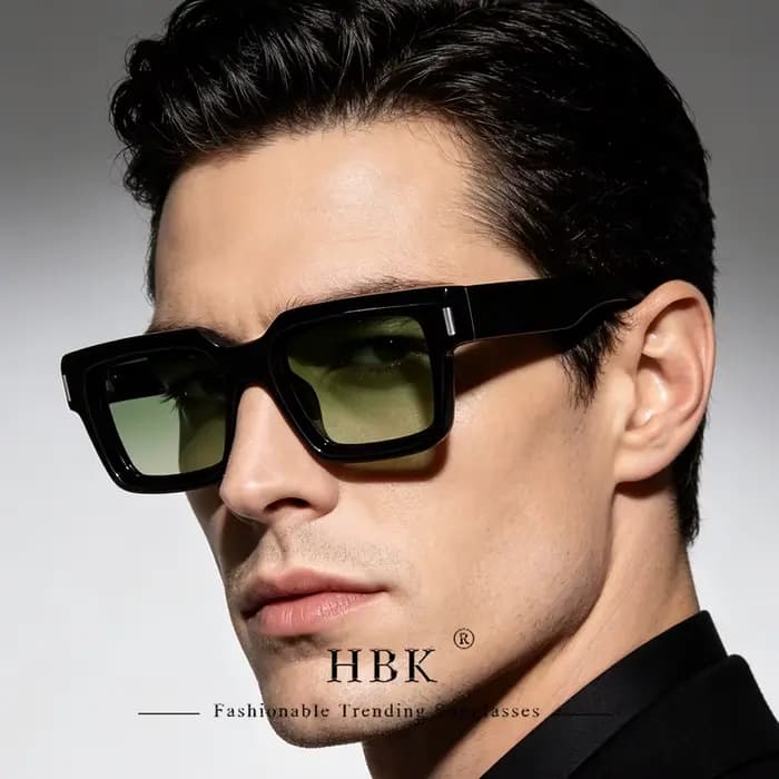 HBK Punk Vintage carré hommes lunettes de soleil marque Design petit cadre