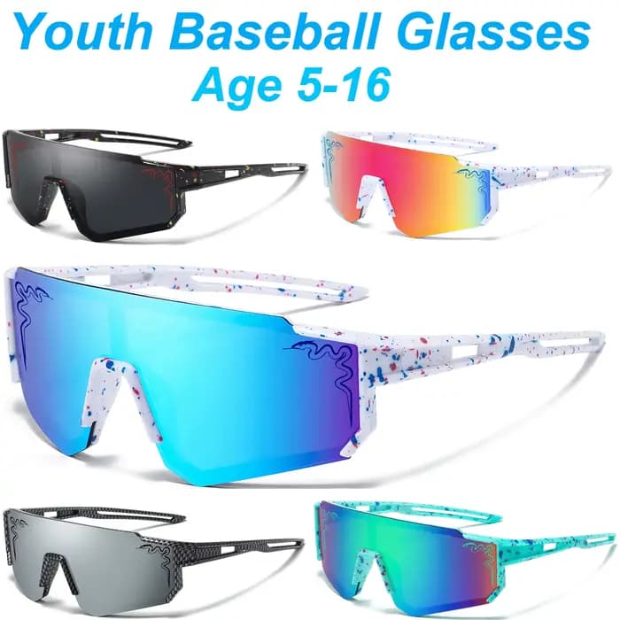 Lunettes de soleil de baseball pour jeunes de 5 à 16 ans