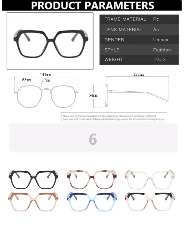 Monture de lunettes tendance décontractée