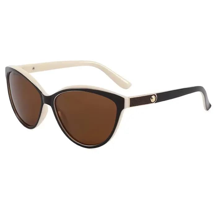 Nouvelles lunettes de soleil pour femmes à la mode visage rond personnalité incrusté cuir
