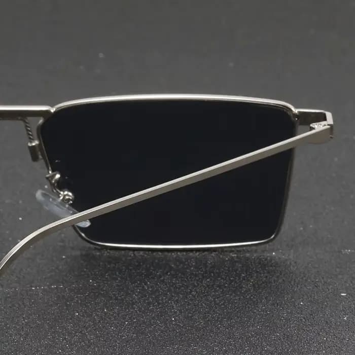 Lunettes de soleil unisexes rectangulaires en métal, personnalisables, simples et tendance, style rétro européen et américain