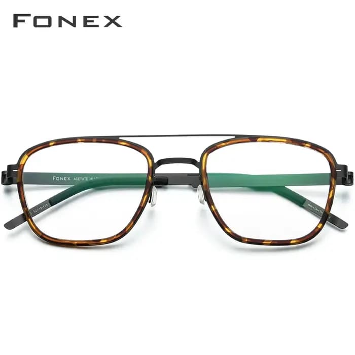 FONEX acétate alliage lunettes cadre hommes marque Design ultraléger carré
