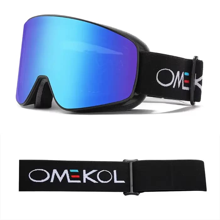 OMEKOL flambant neuf Double couche Anti-buée lunettes de Ski motoneige