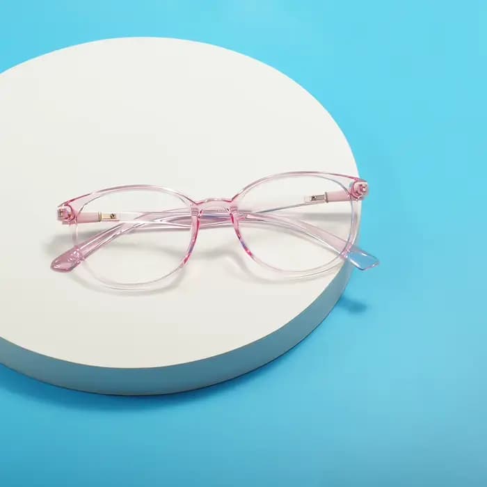 Hommes femmes rond en plastique pleine jante lunettes Transparent élégant carré montures