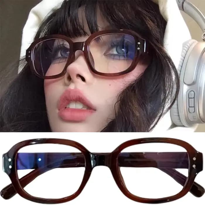 Lunettes carrées ovales rétro Y2K pour femmes, lunettes en verre à monture rouge et verte, lunettes décoratives pour ordinateur, lunettes anti-bleu avec conduite en bord de mer