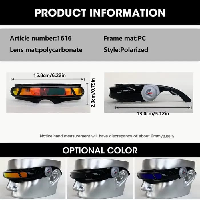 Futuriste Vintage carré lunettes de soleil polarisées hommes femmes marque de luxe concepteur