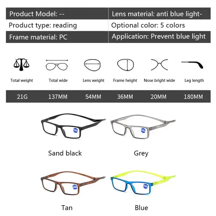 Lunettes d'agrandissement dioptrique pour femmes et hommes