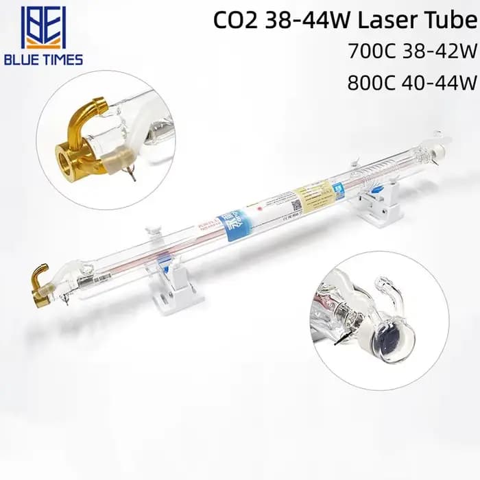 Tube laser CO₂ médical Bluetimes 38-44W, tube en verre, longueur 700/800 mm, diamètre 50 mm, durée de vie 1000-5000 heures, tube laser à CO₂
