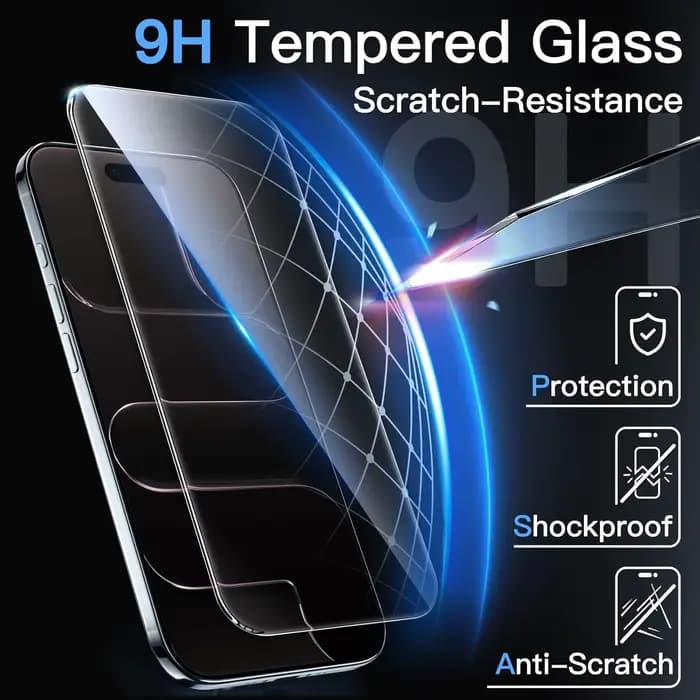 Version 2026 pour iPhone 17 Verre trempé à l'air