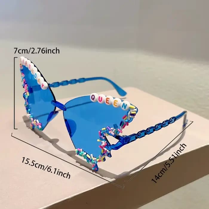 KAMMPT lunettes de soleil en forme de papillon avec arrose femmes mode cadeau d'anniversaire décor nuances