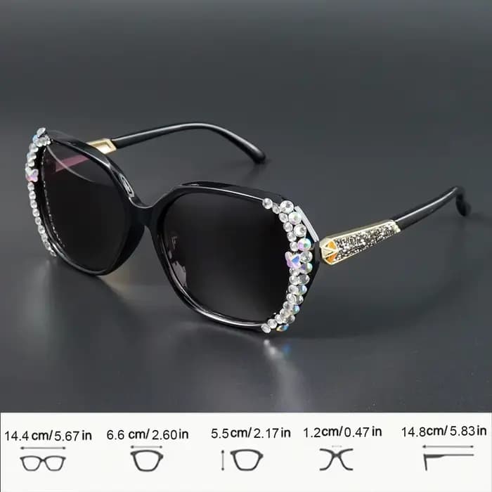 Lunettes de soleil vintage pour femmes avec strass