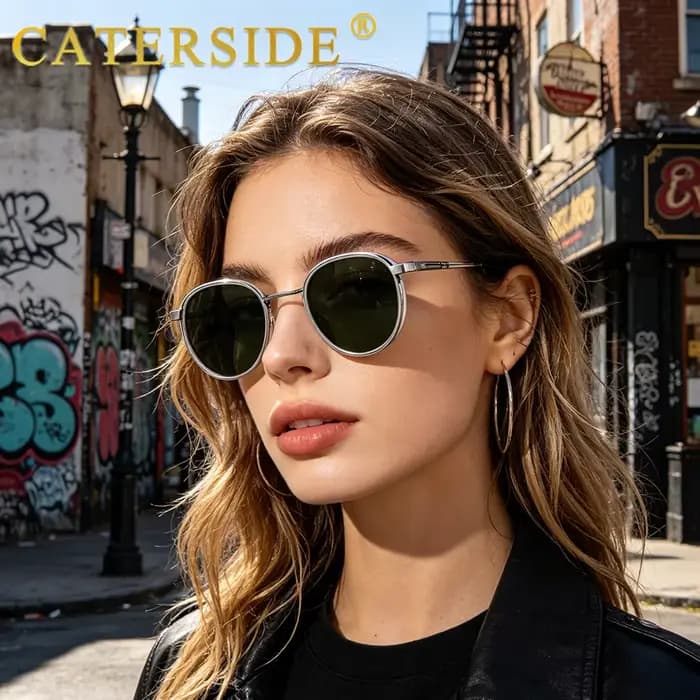 Caterside – lunettes de soleil polarisées rondes Vintage pour hommes et femmes