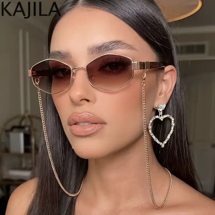 Lunettes De soleil hexagonales à petite monture pour femmes