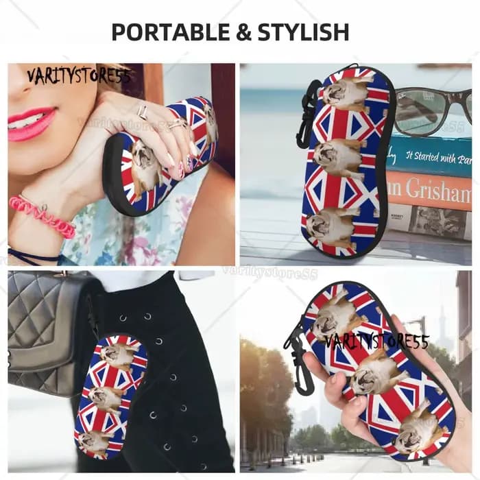 Étui à lunettes Union Jack Bulldog anglais