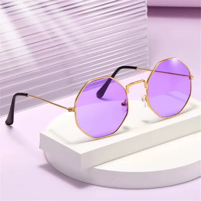 Lunettes de soleil rétro octogonales pour hommes et femmes