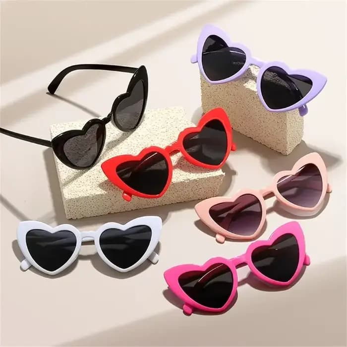 Lunettes de soleil en forme de coeur Vintage à la mode