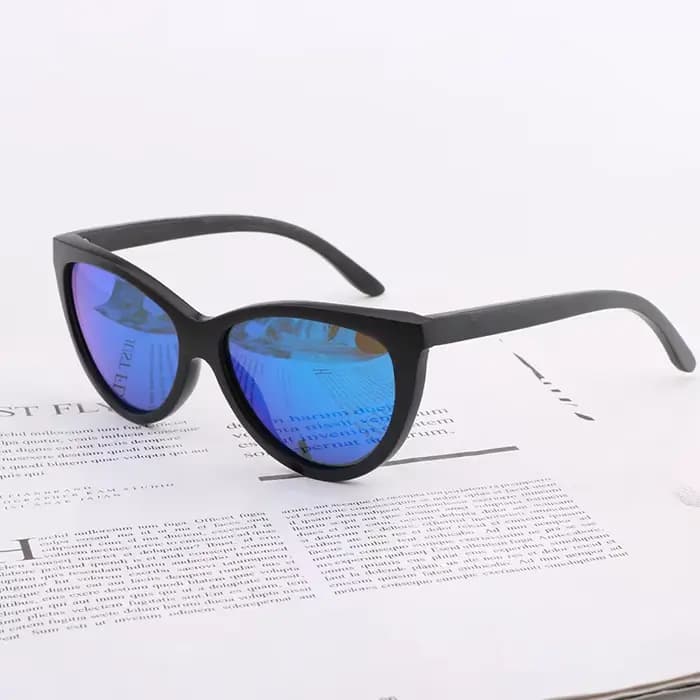 Lunettes de soleil noires en bambou pour hommes et femmes