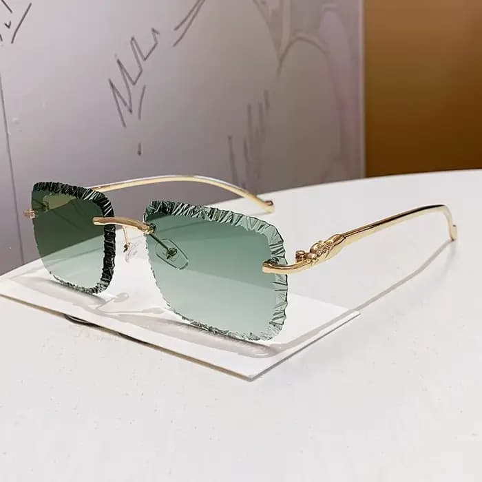 Nouvelles Lunettes de Soleil Carrées Sans Monture Tendance pour Femmes et Hommes