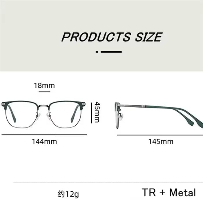 YOOSKE Retro Square Glasses Transparent Frame Eyewear Anti-blue Light Flat