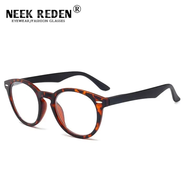 Lunettes de lecture rondes léopard bleu pour femmes et hommes
