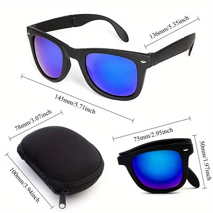 Lunettes de soleil portables et pliables avec étui
