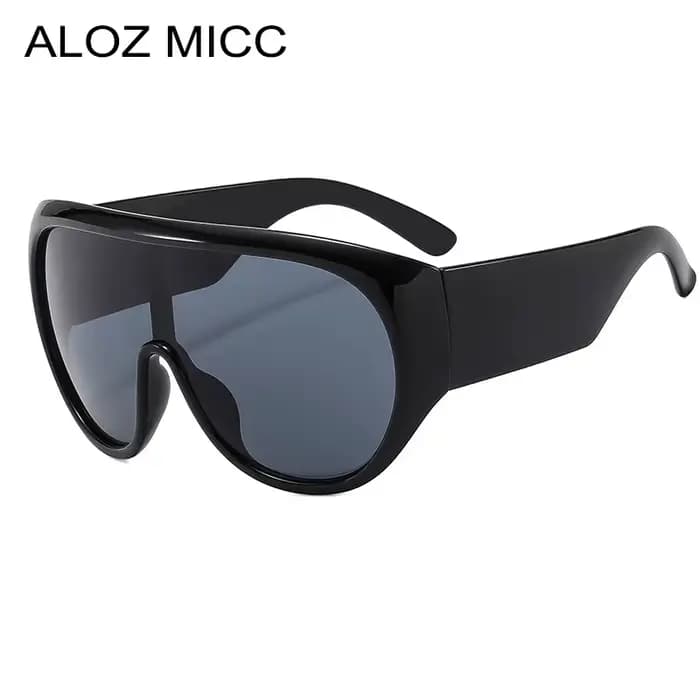 Lunettes de soleil pilote surdimensionnées de luxe unisexe rétro marron nuances UV400 Style Punk conception une pièce pour hommes et femmes
