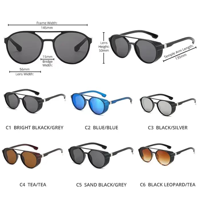 Lunettes de soleil Steampunk classiques pour hommes